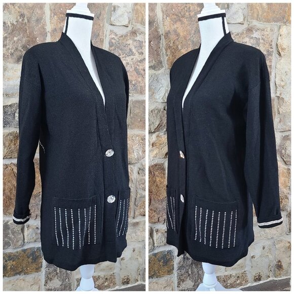 STEVE Fabrikant Vintage Embellished Cardigan S - Picture 2 of 7